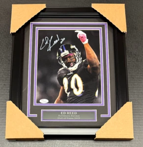 Ed Reed Signed Autographed Baltimore Ravens 8x10 Photo Framed JSA Sticker - Picture 1 of 2