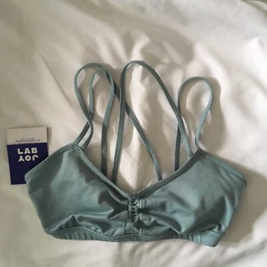JOY LAB NEW Womens Size M Blue-Grey Removable Pads Strappy Low Impact Sports Bra - Picture 1 of 3