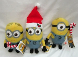 Despicable Me Minions Dave, Kevin, Jerry und Weihnachten Plüsch Weihnachtsmützen Set-Neu! - Bild 1 von 1