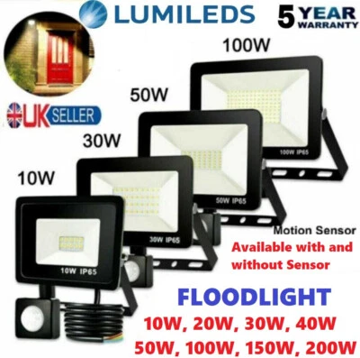 Led Floodlight Outside Light 10W-100W Security Flood Lights Outdoor Garden Lamp - Image 1 of 4