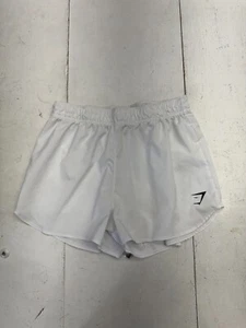 Gymshark White Athletic Elastic Waist Running Shorts Womens Size Small - Picture 1 of 5