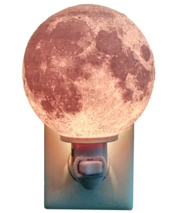 3D Printed Moon/Lunar Plug in Style Globe Lithophane Night Light - Picture 1 of 6