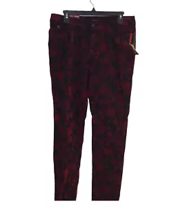 Sofia Vergara Jeans Women’s 8 8x30 Ladies Pants Red Black Floral Skinny Leg - Picture 1 of 5