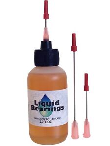 LARGE 2 oz Liquid Bearings with EXTRA-LONG 3” needle, BEST 100% synthetic oil !!