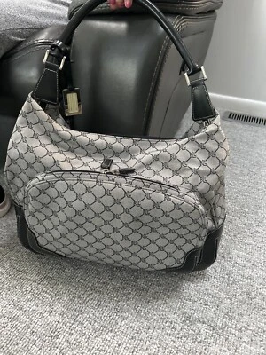 Ralph Lauren Gray & Black  Leather and Canvas Carry-on Duffle Bag - Image 1 of 4