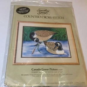 1986 CANDAMAR DESIGNS COUNTED CROSS STITCH KIT! “CANADA GEESE PICTURE” SEALED - Picture 1 of 7
