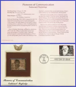 USA2 #3061 U/A GOLDEN REPLICA FDC Eadweard Muybridge Pioneer of Communication - Picture 1 of 1