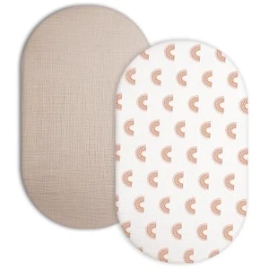 Bassinet Sheet for Baby Boy and Girl 2 Pack Fitted Sheets for Rectangle Oval ... - Picture 1 of 6