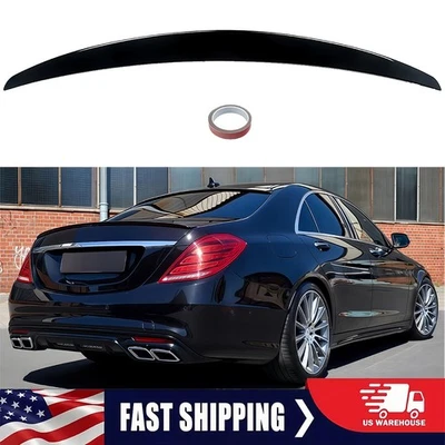 Spoiler traseiro estilo A preto brilhante para Mercedes Benz W222 S450 S560 2014-20 - Imagem 1 de 4