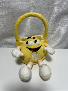 Vintage 2001 Blue M&M's Plush Mini Easter Basket Yellow - Picture 1 of 3