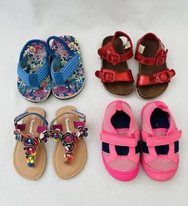 Toddler Girl Shoes Sandals Water Shoes Size 5 Lot of 4 Shoes GAP Carter's Colors - Picture 1 of 12