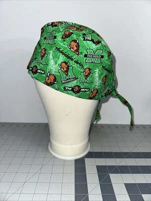 MARSHALL UNIVERSITY TIE SCRUB CAP, CLASSIC STYLE MEN'S WOMEN'S, HANDMADE - Image 1 of 4