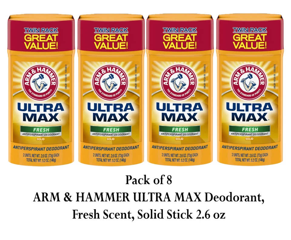 ARM & HAMMER ULTRA MAX Deodorant, Fresh Scent, Solid Stick, 2.6 Oz ( 8 Count) - Image 1 of 1