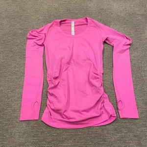 Lululemon Swiftly Tech Shirt Womens 4 Pink Long Sleeve Scoop Ruched Run Seamless - Picture 1 of 15