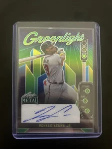 Ronald Acuna Jr. 2023 Leaf Metal Greenlight Auto 4/10 #G-RAJ - Picture 1 of 2