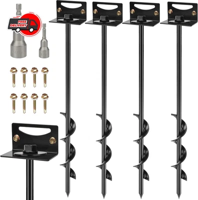 Conjunto de 4 âncoras domésticas móveis 24"" parafuso com 24" preto novo - Imagem 1 de 4