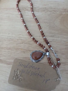 Handgefertigte 18 Zoll Sandstein Halskette - Bild 1 von 1