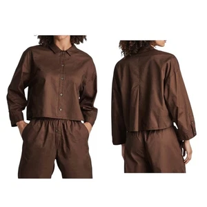 Everlane gewebtes PJ Top kastanienbraun Medium neu mit Etikett 100 % Baumwolle - Bild 1 von 6