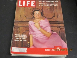 LIFE MAGAZINE 1959 MARCH 2 PRINCESS PIGNATELLI ONE OF THE BEST DRESSED WOMEN IN - Picture 1 of 2