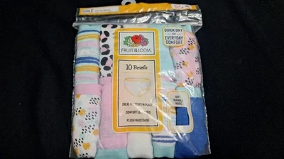 Calzoncillos de algodón sin etiquetas para niñas Fruit of the Loom ropa interior talla 4 (paquete de 10) Foto 1 de 4