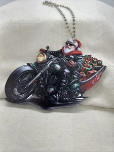 Santa Riding Motorrad Ornament 3,5" - Bild 1 von 3
