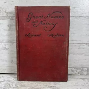 Great Names and Nations, Ancient - Modern, Harmon B. Niver, 1906 Antique, Cloth - Imagen 1 de 15