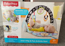 Fisher- FXC14 2-in-1 Flip and Fun Activity Gym Baby Play Mat With Arch Mu