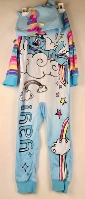 My Little Pony One-Piece Hooded Fleece Union Suit Footless Pajamas NWT  - Image 1 of 3