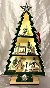 Christmas Tree Mini Village House LED Light Up Rare! READ - Picture 1 of 24