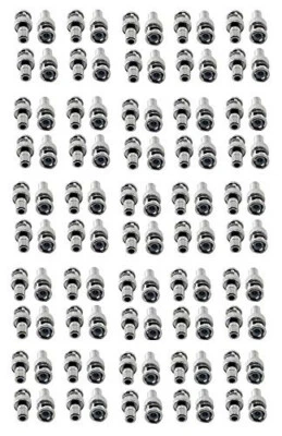 100 pcs BNC Male RCA Female Audio Connector for CCTV Security Camera DVR System - Image 1 of 3
