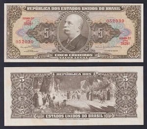 Banconota Brasile 5 cruzeiros (1962-1964) P.-176d FDS/UNC - Imagen 1 de 1