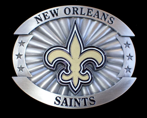 LARGE SIZED NEW ORLEANS SAINTS BELT BUCKLE SISKIYOU PEWTER & ENAMEL NEW Cover