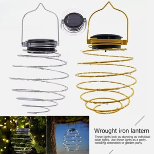 New Solar Spiral Lights LED Hanging Beehive Lamps Garden Outdoor Patio Decor - Picture 1 of 24