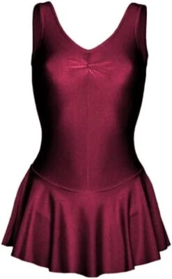 Kids Shiny Nylon Sleeveless Dance Ballet Gymnasts Leotard with skirt Girls - Image 1 of 4