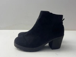 Call It Spring Women's Black Suede Elasticated Ankle Boots UK 8 EUR 41 -A70 - Picture 1 of 7