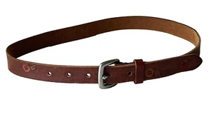 GAP KIDS PINK FLOWER TOOLED BROWN LEATHER BELT GIRL'S SIZE L/XL LARGE XL 10-16 - Picture 1 of 3