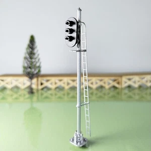 1 x HO scale model railroad 3 aspects block signal LED 3 colors silver #K03Sg - Picture 1 of 5