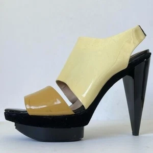 POUR LA VICTOIRE Colorblock Platform Slingback Patent Leather Slingback Heel 8.5 - Picture 1 of 9