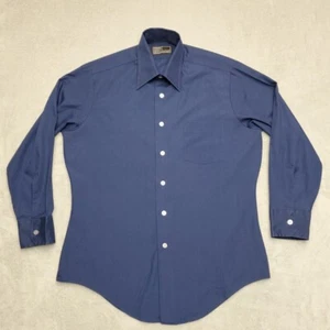 Vintage Sears The Mens Store Dress Shirt Mens Large Blue Tapered Long Sleeve - Picture 1 of 7