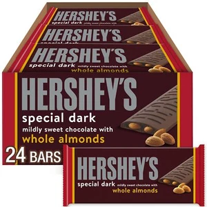 HERSHEY'S SPECIAL DARK Chocolate Almond Bars 24 Pack 1.45 Ounce Bulk Box - Picture 1 of 5