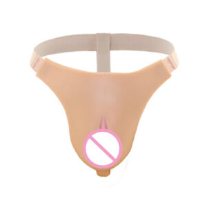 Crossdressing silicone thong , Conjoined channel, fake vagina camel toe panties