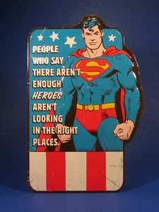 Letrero de metal Superman sello DC Comics héroes hombre de acero colgante de pared NUEVO - Imagen 1 de 4