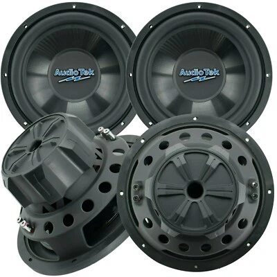 AUDIOTEK K7 2x New Audiotek 10 Inch 1400 Watts Car Audio Subwoofer w/4 Ohm Power - 2 10" SUB