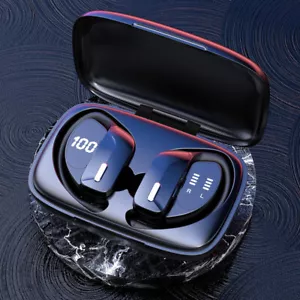 Bluetooth Ear-hook Headset 5.0 TWS Wireless Earphones Earbuds Headphones Stereo - Picture 1 of 14