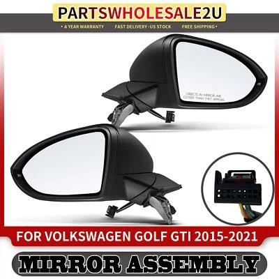 2x Espejo térmico eléctrico izquierdo y derecho negro para Volkswagen Golf GTI 2015-2021 Foto 1 de 4