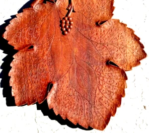 Antique Artist Carved Wood Grape Leaf Vineyard /Wine 15"h large highly Detailed - Picture 1 of 7