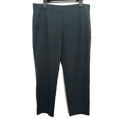 Брюки Eileen Fisher L эластичные Tencel моющиеся гибкие понте узкие укороченные без застежек зеленые - Изображение 1 из 4