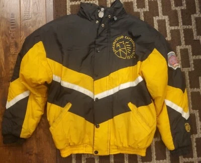 AMAZING VINTAGE 90'S PURDUE BOILERMAKERS OLD LOGO PUFFER JACKET YOUTH SIZE LARGE - Image 1 of 4