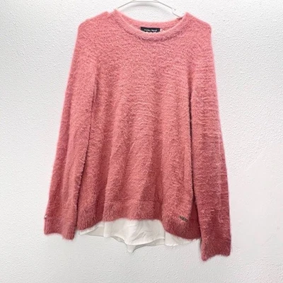 Ivanka Trump Acogedor Suéter Cuello Redondo Pullover ROSA Blanco Negro Talla SP Foto 1 de 4