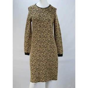 Precioso Vestido Chloé Tostado Negro Lana Manga Larga Bodycon Talla Mediana M - Imagen 1 de 5